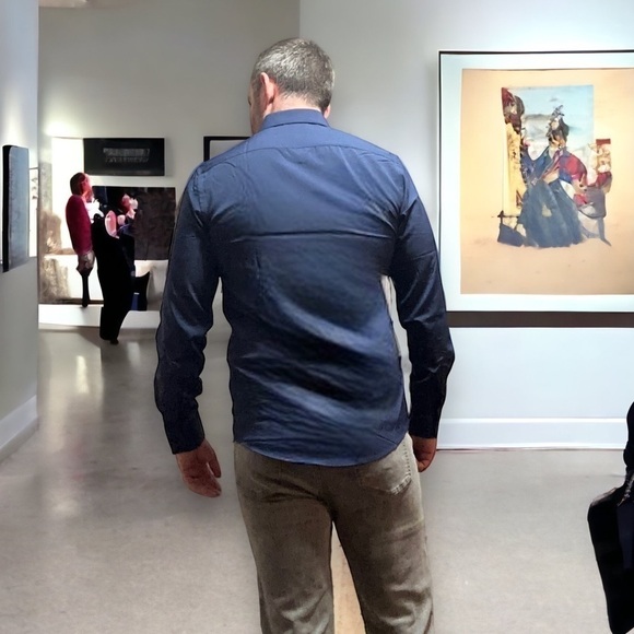 New Nautica Men’s Blue Performance Slim Fit Long Sleeve Button Up Shirt - Medium - Picture 3 of 7